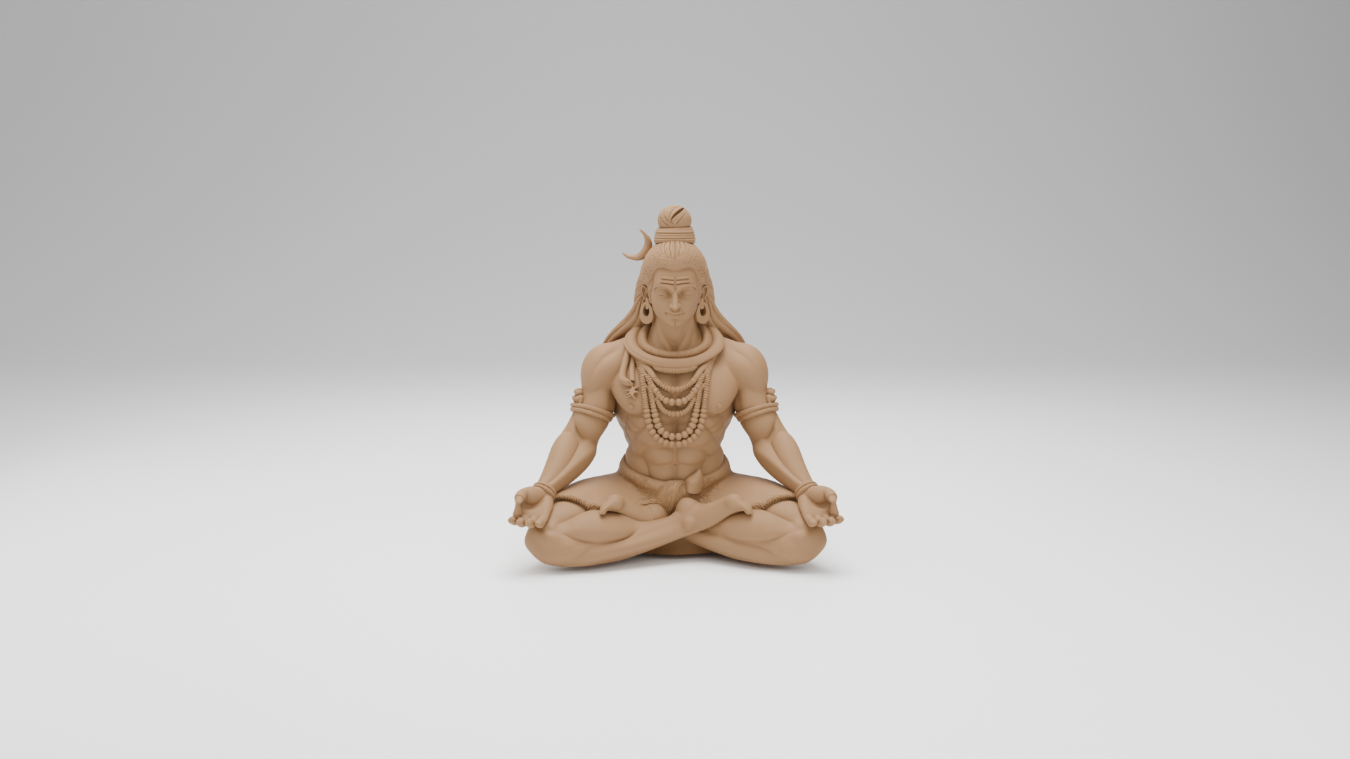 A wood-textured Shiva statue ready to be hand-painted for the festival season