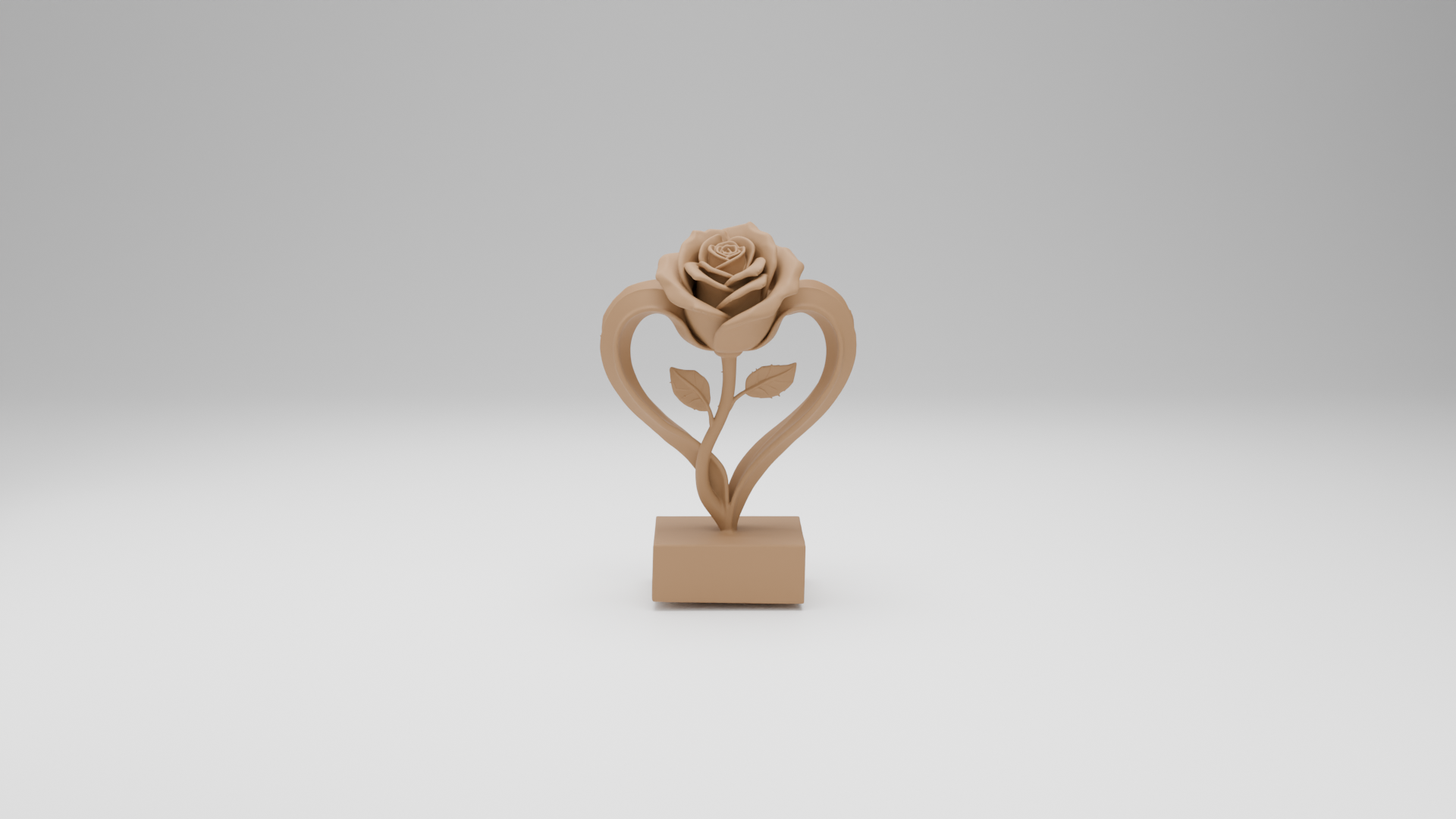 A hand-painted wood-textured rose figurine as a keepsake party favor